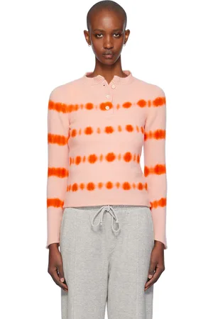 THE ELDER STATESMAN Pink Rave Henley Sweater