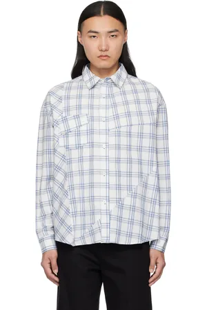 lesugiatelier Blue Sculpture Check Shirt