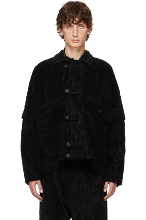 JAN JAN VAN ESSCHE Black O-Project Wide Wale Corduroy Jacket
