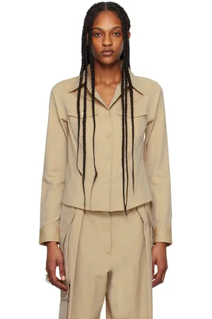 DRIES VAN NOTEN Beige Spread Collar Shirt