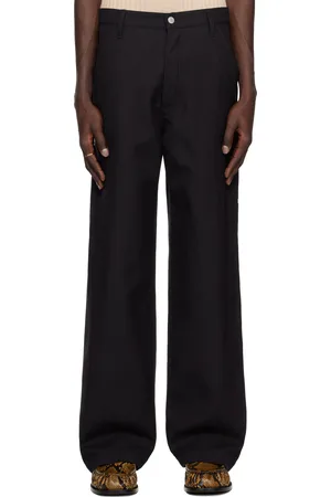 DRIES VAN NOTEN Navy Wool & Linen Trousers