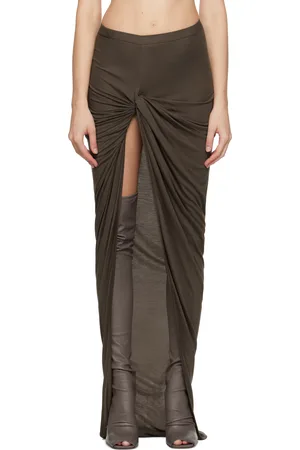 Rick Owens Taupe Porterville Twist EDFU Maxi Skirt
