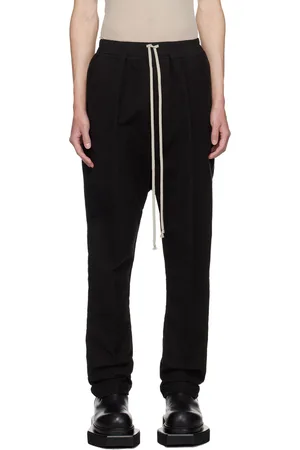Rick Owens Black Porterville Drawstring Long Trousers