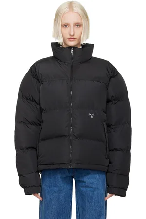 HOMMEGIRLS Black Embroidered-Logo Down Jacket