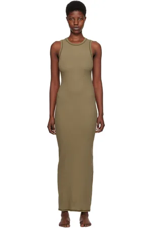 SKIMS Khaki Cotton Rib Sleeveless Maxi Dress