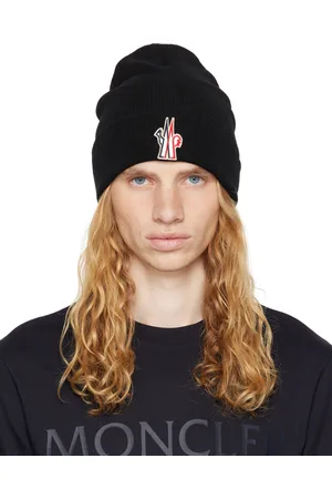 Moncler Black Pure Wool Beanie