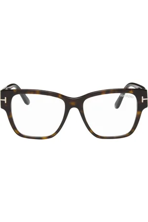 Tom Ford Brown Blue Block Square Shape Glasses