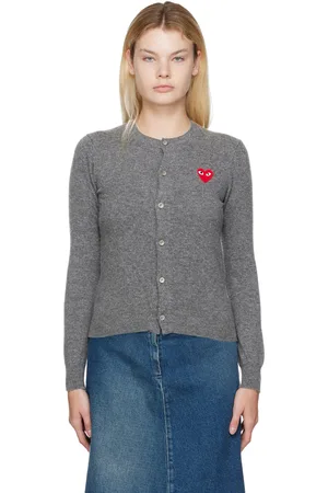 Comme des Garçons Gray Heart Patch Cardigan