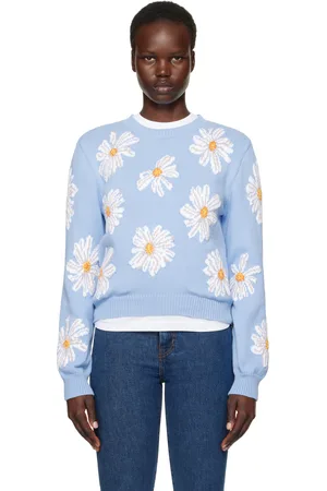 Moschino Blue All Over Daisy Print Sweater