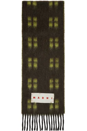 Marni Brown & Green Square Motif Scarf