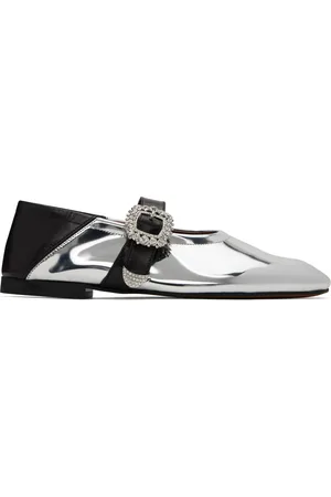 WALES BONNER Silver Glide Ballerina Flats