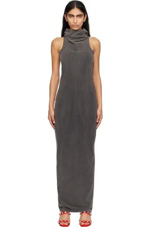 Alexander Wang Gray Cowl Neck Racer Back Maxi Dress