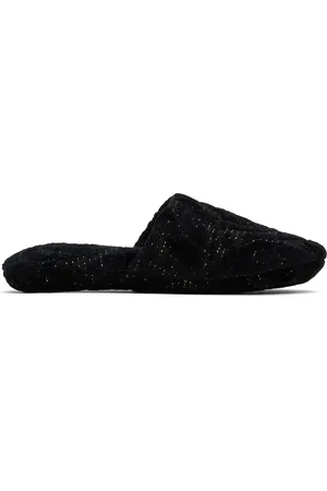 VERSACE Black Barocco Slippers