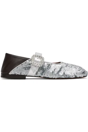 WALES BONNER Silver & Brown Glide Ballerina Flats