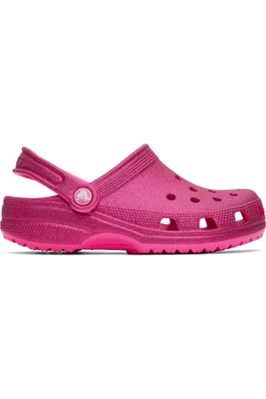 Crocs Pink Classic Glitter Clogs
