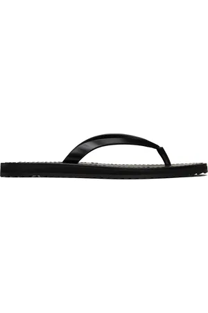 The Row Black City Flip Flops