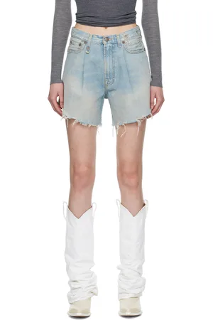 R13 SSENSE Exclusive Blue Damon Denim Shorts