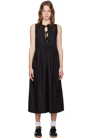 Ganni Black A-Line Midi Dress