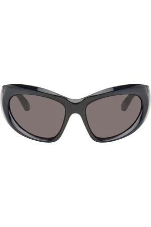 Balenciaga Black Wrap D-Frame Sunglasses