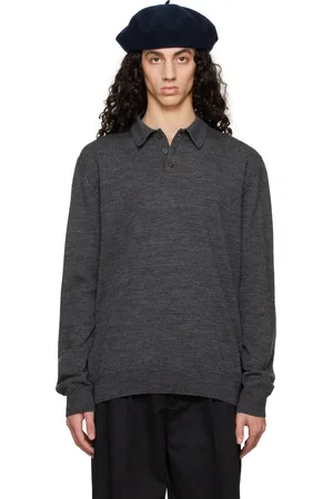 Maison Margiela Gray Elbow Patch Wool Polo