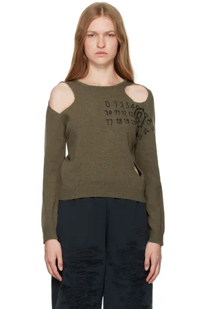 Maison Margiela Khaki Cut Outs Sweater