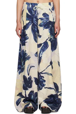 DRIES VAN NOTEN Blue & Yellow Loose Sweatpants