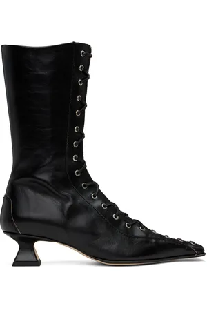 Miista Black Emile Lace-Up Boots