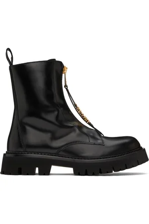 Moschino Black Mini Lettering Logo Boots
