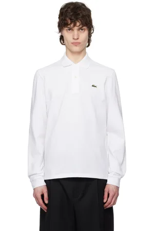 Lacoste White Classic Fit Long Sleeve Polo