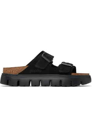 Birkenstock Black Narrow Papillio Arizona Platform Sandals