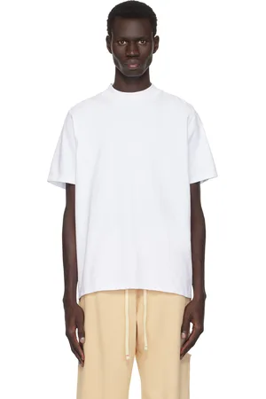 Les Tien White Heavyweight Mock Neck T-shirt