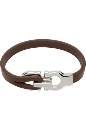 Salvatore Ferragamo Brown Gancini Bracelet