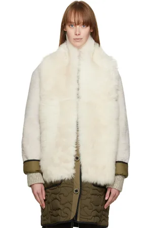 YVES SALOMON Beige Echarpe Scarf