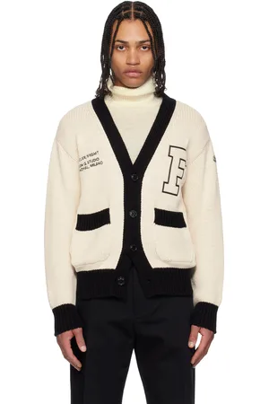 Moncler Moncler x FRGMT Hiroshi Fujiwara Off-White Embroidered Cotton Cardigan