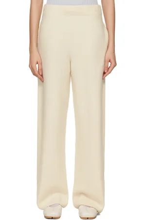Issey Miyake Off-White Cotton & Alpaca Knit Lounge Pants