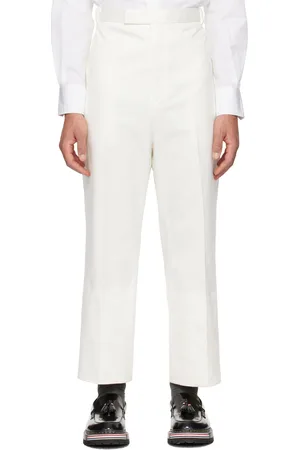 Thom Browne White Rolled Cuff Trousers