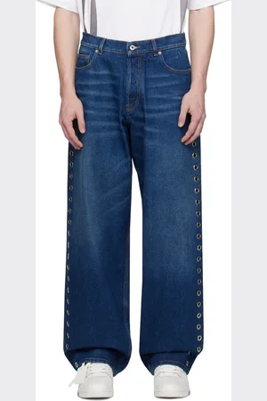 OFF-WHITE Blue Eyelet Jeans