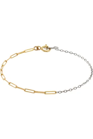 YVONNE LÉON White Gold & Gold Solitaire Bracelet