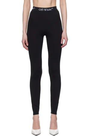 OFF-WHITE Black Logo Band Sport Leggings