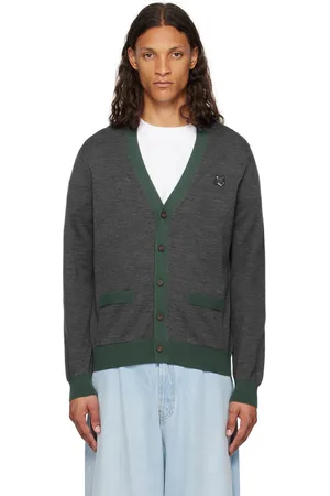 Maison Kitsuné Gray Bold Fox Head Cardigan