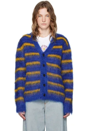 Marni Navy Striped Cardigan