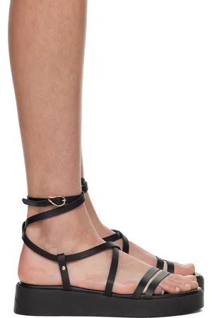 Ancient Greek Sandals Black Aristea Sandals