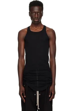 Rick Owens Black Porterville Basic Rib Tank Top