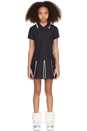 Moncler Kids Blue Pleated Dress