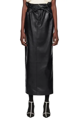 Nanushka Black Regenerated Leather Maxi Skirt