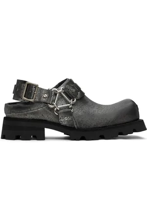 Acne Studios Black Leather Buckle Slip-On Loafers
