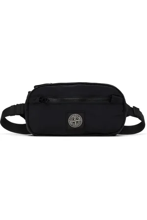 Stone Island Kids Black Logo Patch Belt Bag