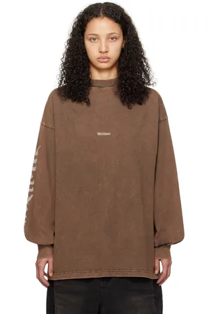 We11 Done Brown Faded Long Sleeve T-Shirt