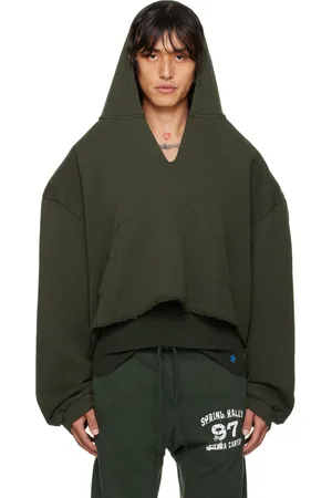 GREG ROSS SSENSE Exclusive Green V-Neck Hoodie