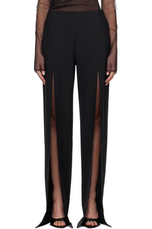 Nensi Dojaka Black Luna Tailored Slit Trousers